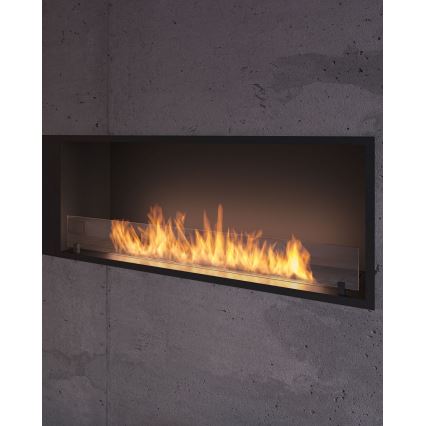 InFire - Built-in BIO fireplace 49,4x124,4 cm 6kW black