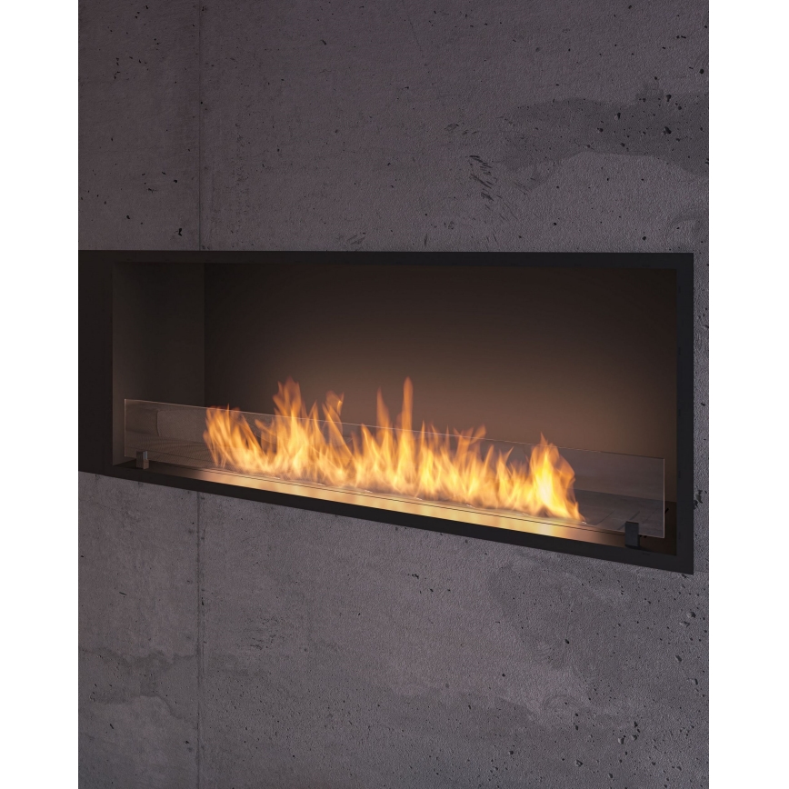 InFire - Built-in BIO fireplace 49,4x124,4 cm 6kW black