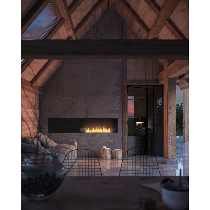 InFire - Built-in BIO fireplace 49,4x124,4 cm 6kW black