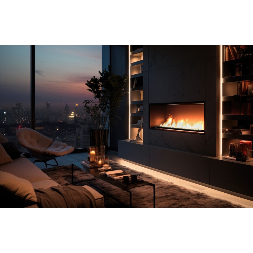 InFire - Built-in BIO fireplace 49,4x124,4 cm 6kW black