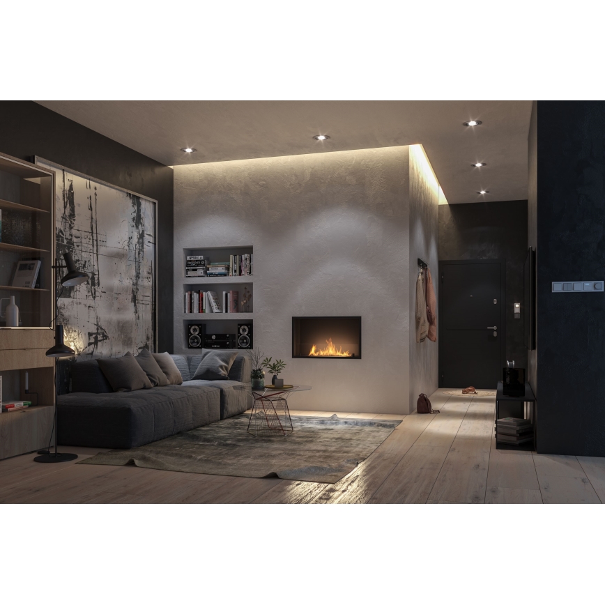 InFire - Built-in BIO fireplace 49,4x84,4 cm 3,5kW black
