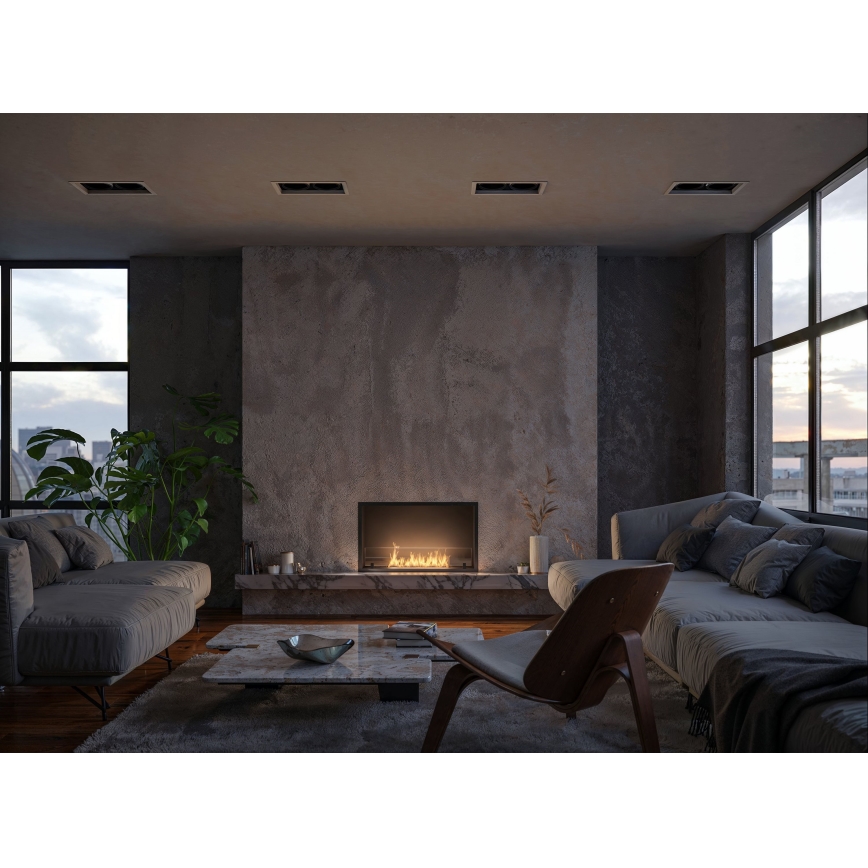 InFire - Built-in BIO fireplace 49,4x84,4 cm 3,5kW black