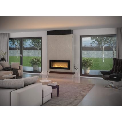 InFire - Built-in BIO fireplace 49x120 cm 3kW black