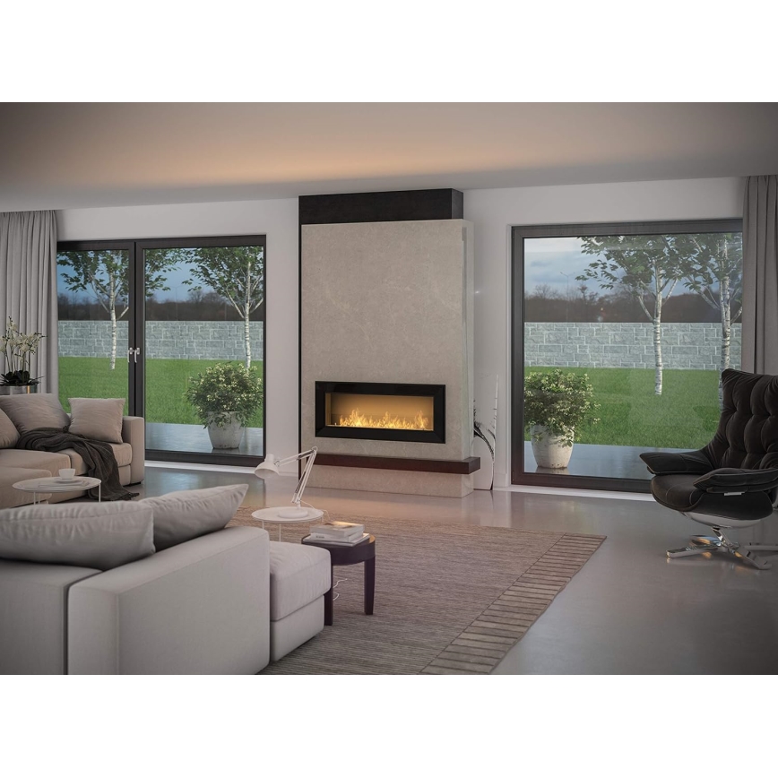 InFire - Built-in BIO fireplace 49x120 cm 3kW black