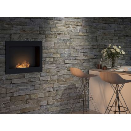 InFire - Built-in BIO fireplace 49x60 cm 3kW black