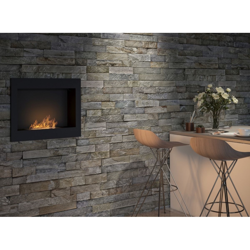 InFire - Built-in BIO fireplace 49x60 cm 3kW black