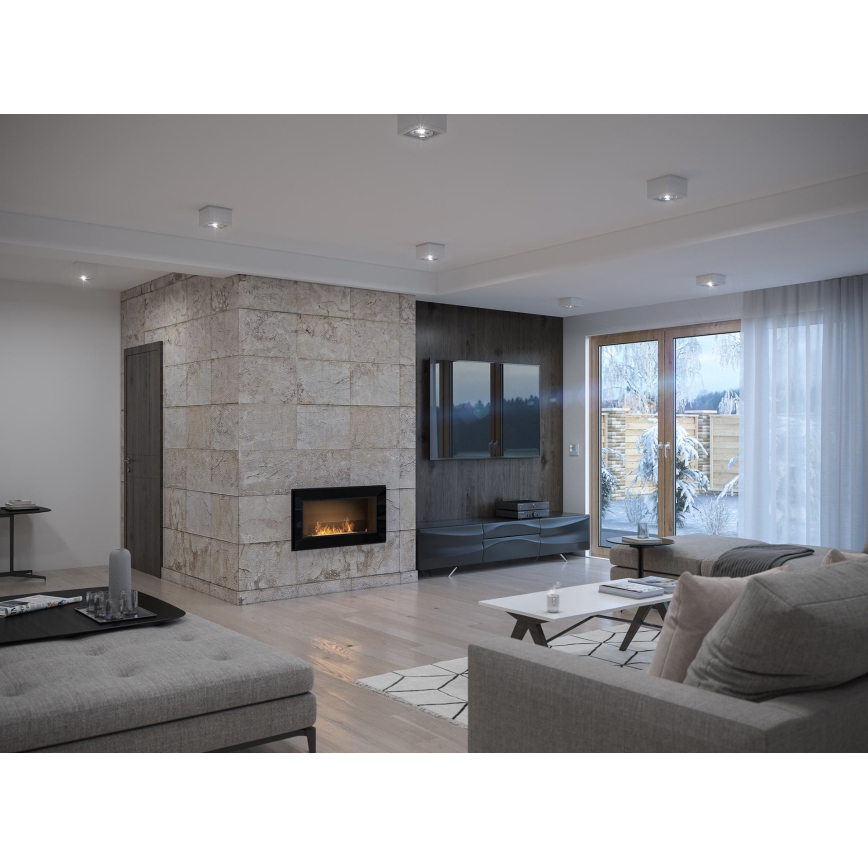 InFire - Built-in BIO fireplace 49x90 cm 3kW black