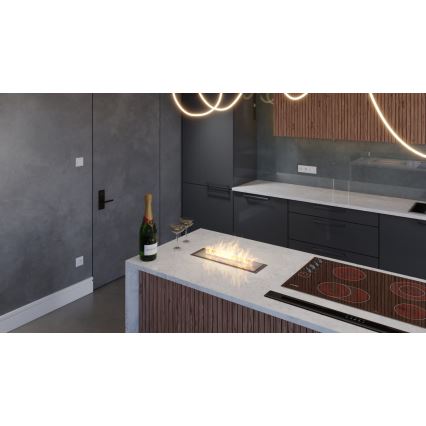 InFire - Built-in BIO fireplace 5,5x50 cm 3kW black