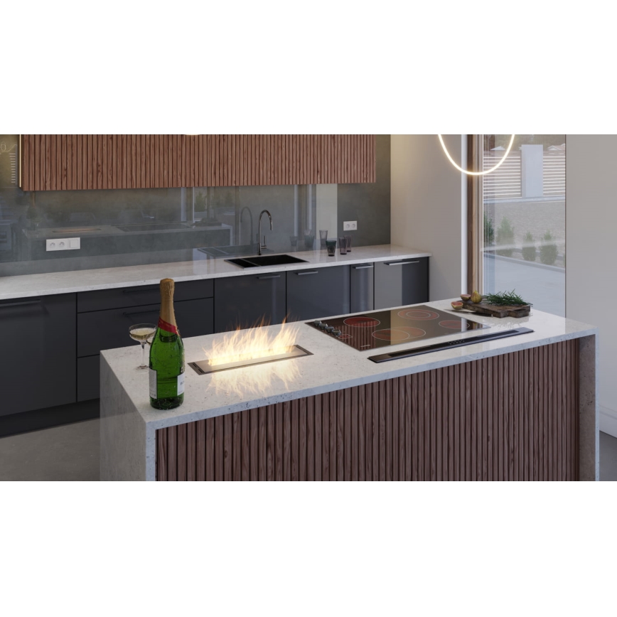 InFire - Built-in BIO fireplace 5,5x50 cm 3kW black