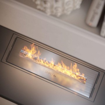 InFire - Built-in BIO fireplace 5,5x50 cm 3kW matte chrome
