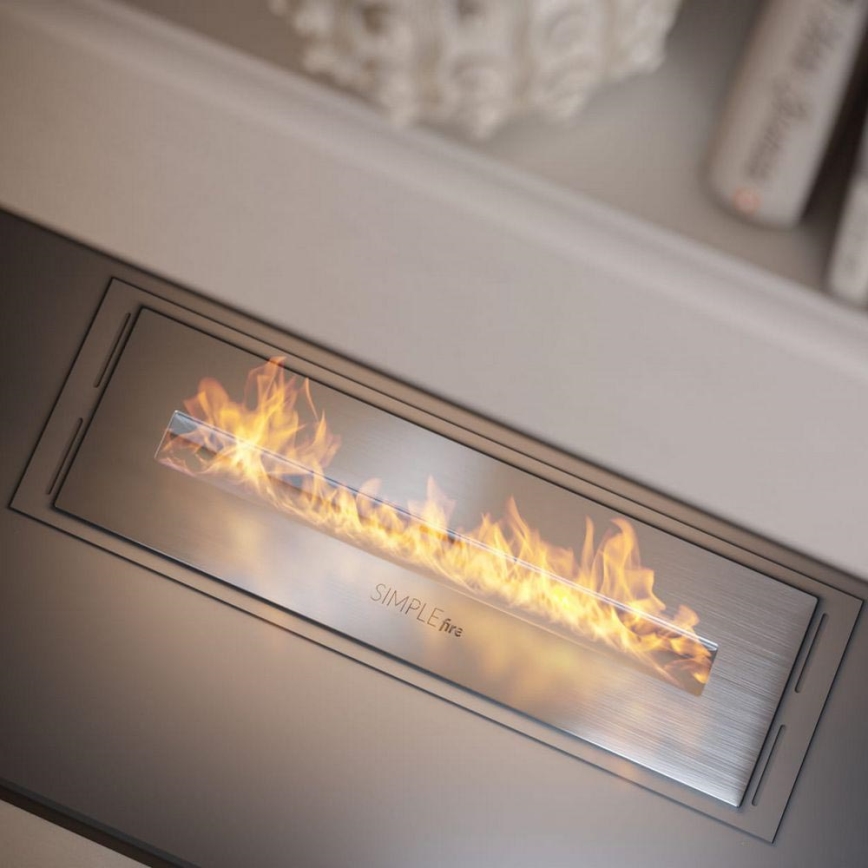 InFire - Built-in BIO fireplace 5,5x50 cm 3kW matte chrome
