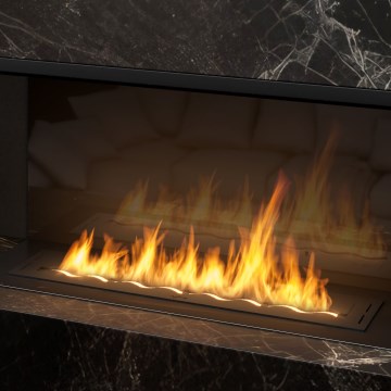 InFire - Built-in BIO fireplace 7,5x100 cm 6kW black
