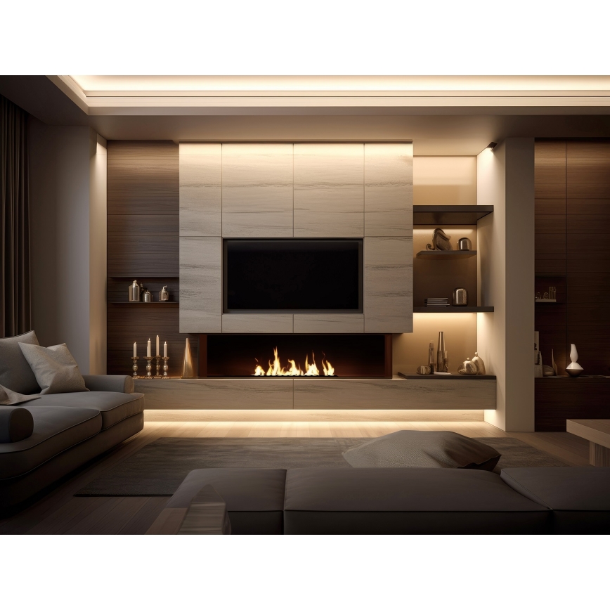 InFire - Built-in BIO fireplace 7,5x100 cm 6kW black