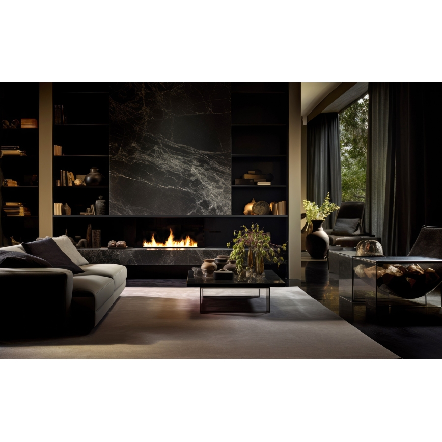 InFire - Built-in BIO fireplace 7,5x100 cm 6kW black