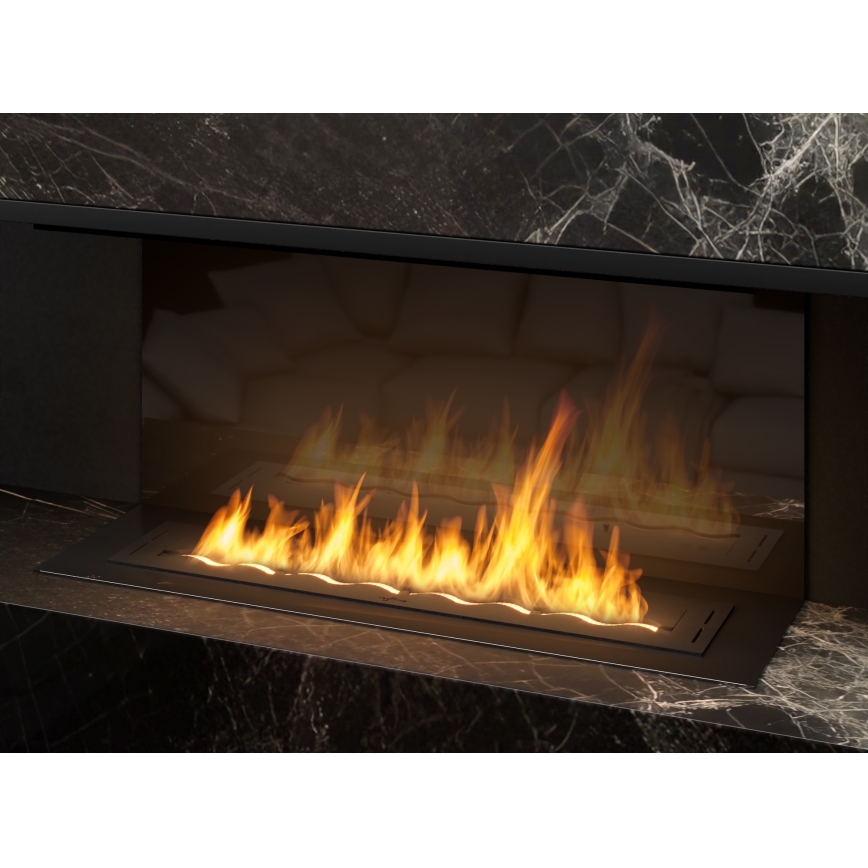 InFire - Built-in BIO fireplace 7,5x100 cm 6kW black