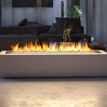 InFire - Built-in BIO fireplace 7,5x120 cm 7kW black
