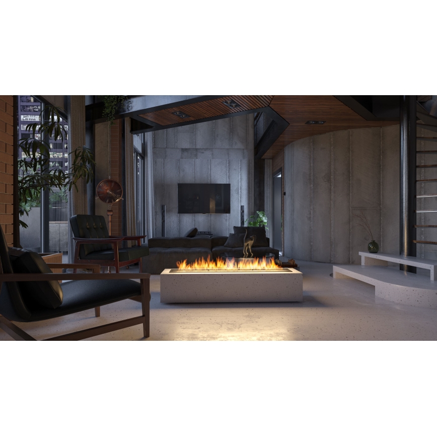 InFire - Built-in BIO fireplace 7,5x120 cm 7kW black