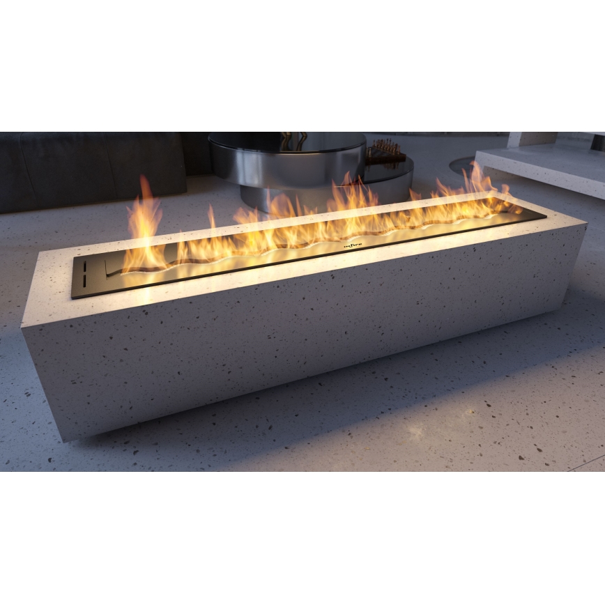 InFire - Built-in BIO fireplace 7,5x120 cm 7kW black