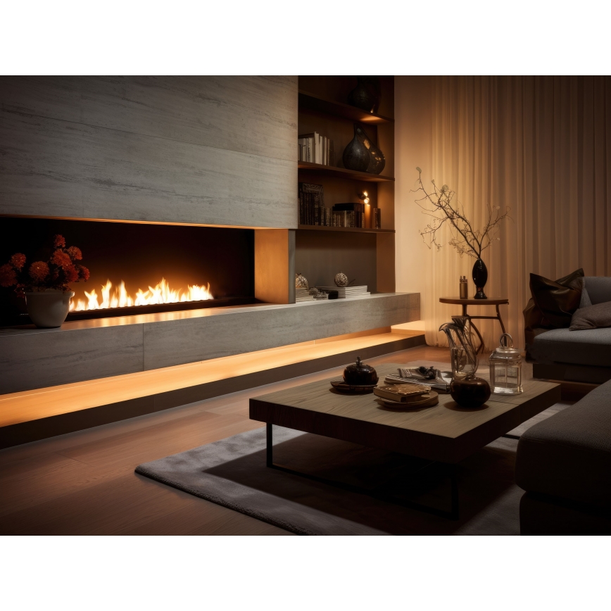 InFire - Built-in BIO fireplace 7,5x120 cm 7kW black