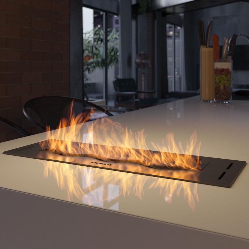 InFire - Built-in BIO fireplace 7,5x50 cm 3,5kW black