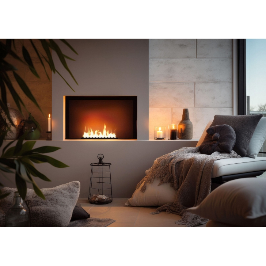 InFire - Built-in BIO fireplace 7,5x50 cm 3,5kW black