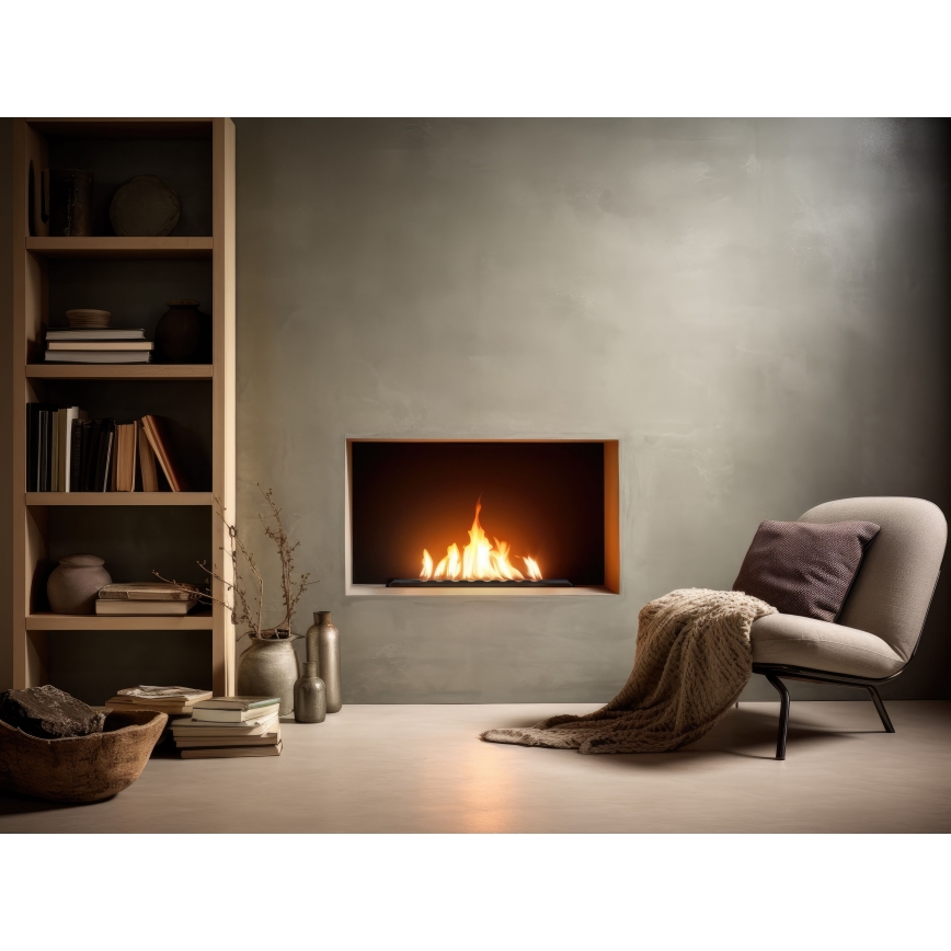 InFire - Built-in BIO fireplace 7,5x50 cm 3,5kW black