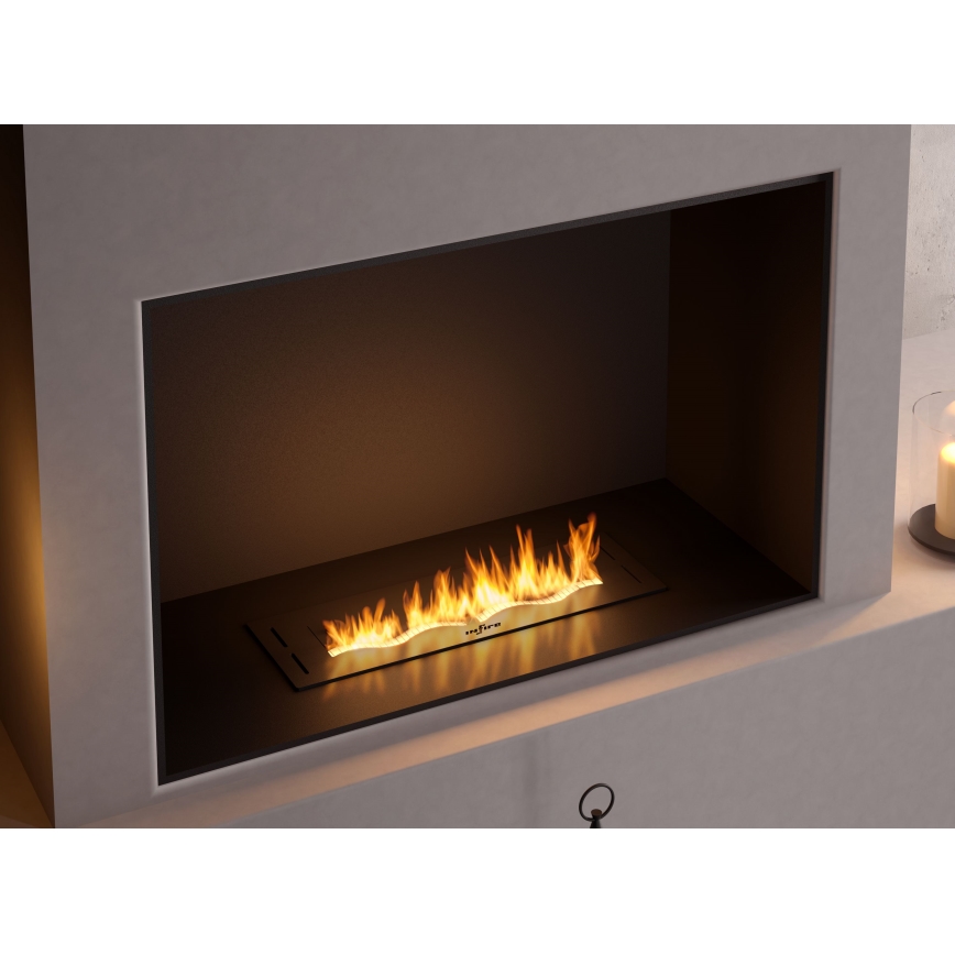 InFire - Built-in BIO fireplace 7,5x50 cm 3,5kW black