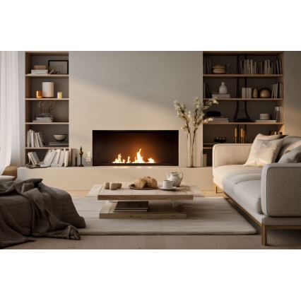 InFire - Built-in BIO fireplace 7,5x60 cm 3,5kW black