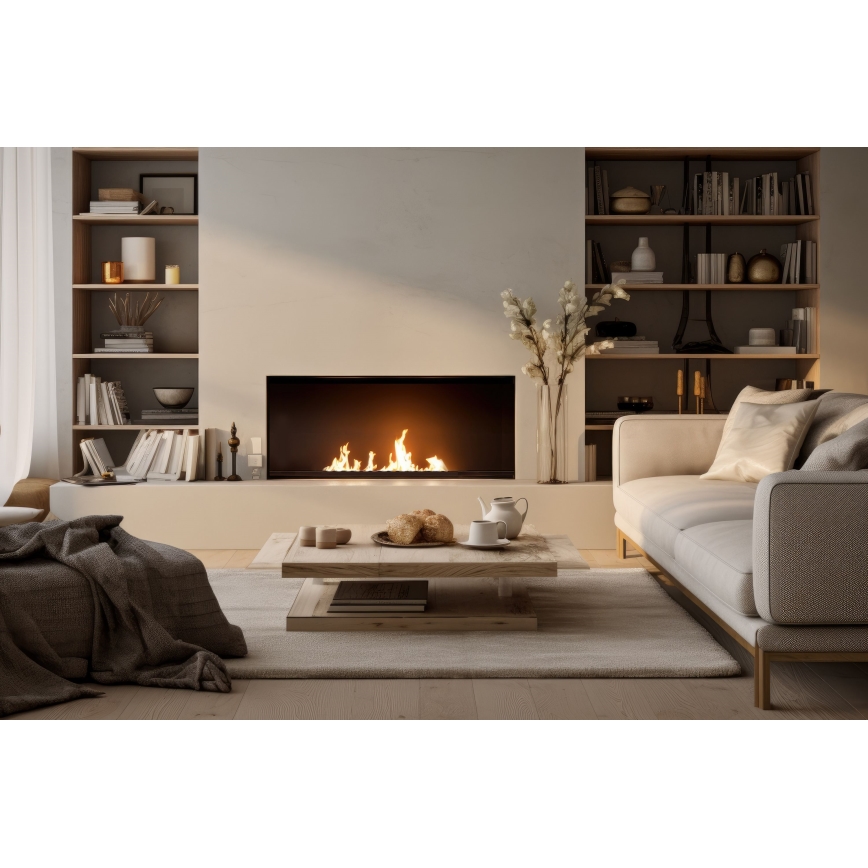 InFire - Built-in BIO fireplace 7,5x60 cm 3,5kW black