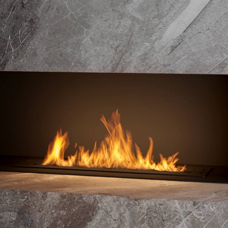 InFire - Built-in BIO fireplace 7,5x80 cm 6kW black
