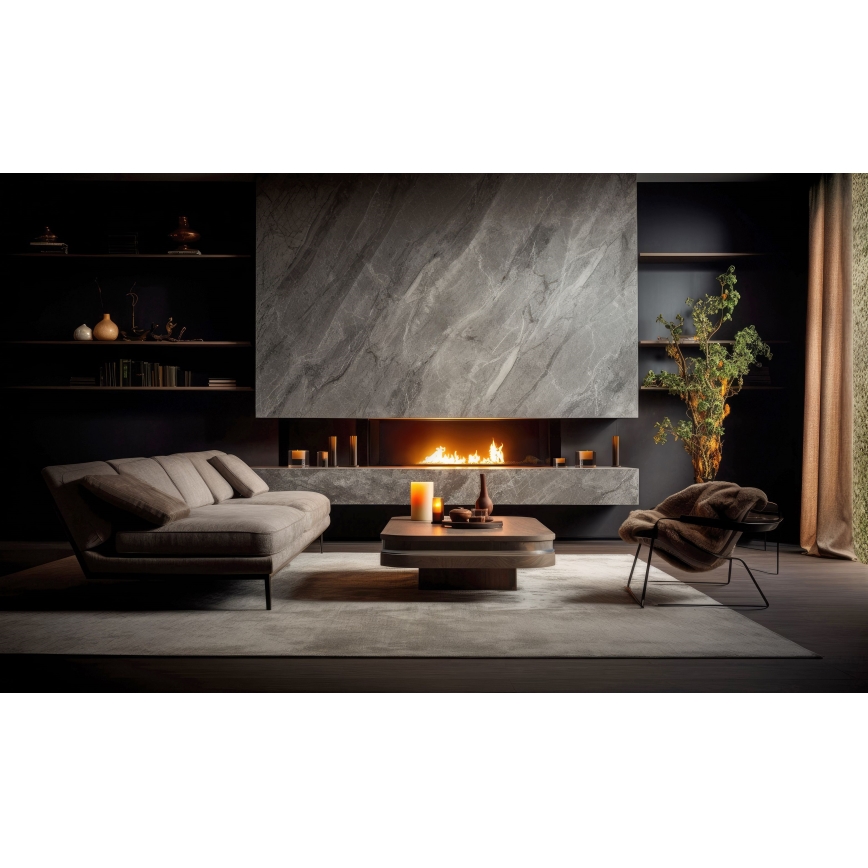 InFire - Built-in BIO fireplace 7,5x80 cm 6kW black