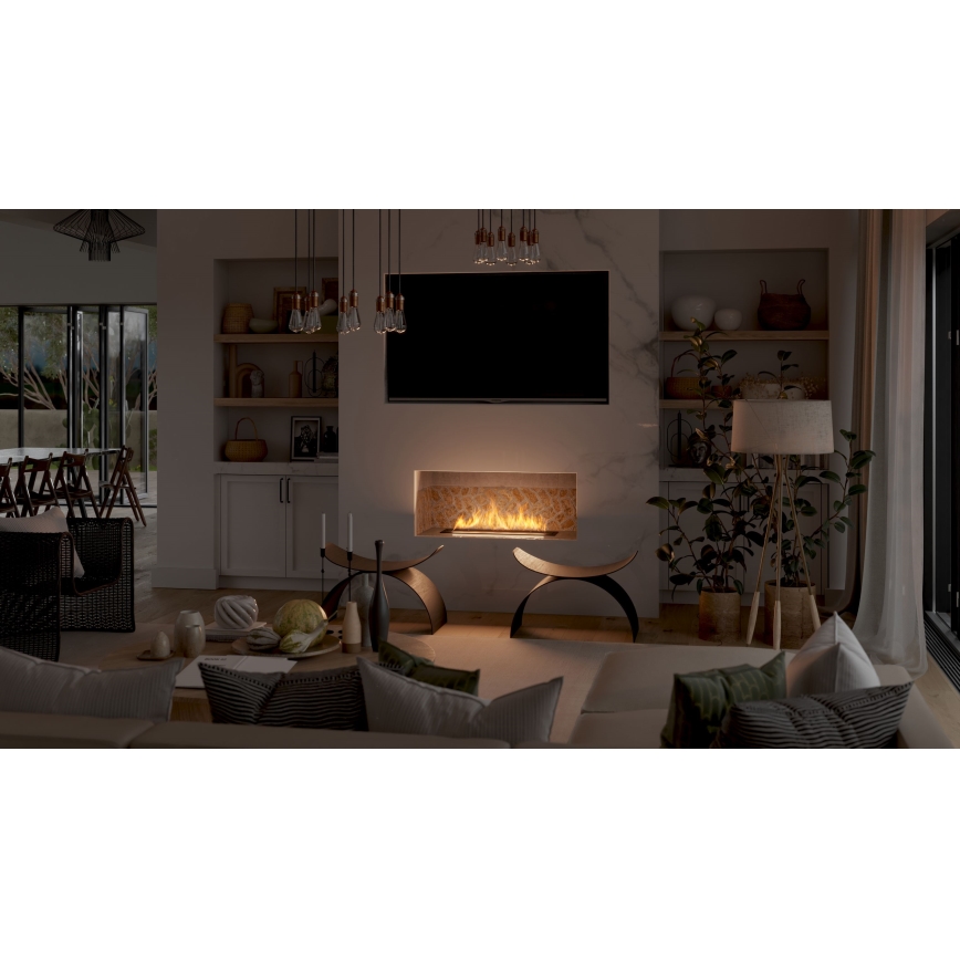 InFire - Built-in BIO fireplace 7,5x80 cm 6kW black