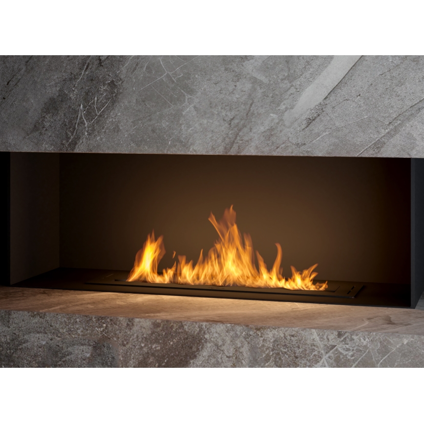 InFire - Built-in BIO fireplace 7,5x80 cm 6kW black