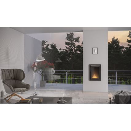 InFire - Built-in BIO fireplace 79x55 cm 3kW black