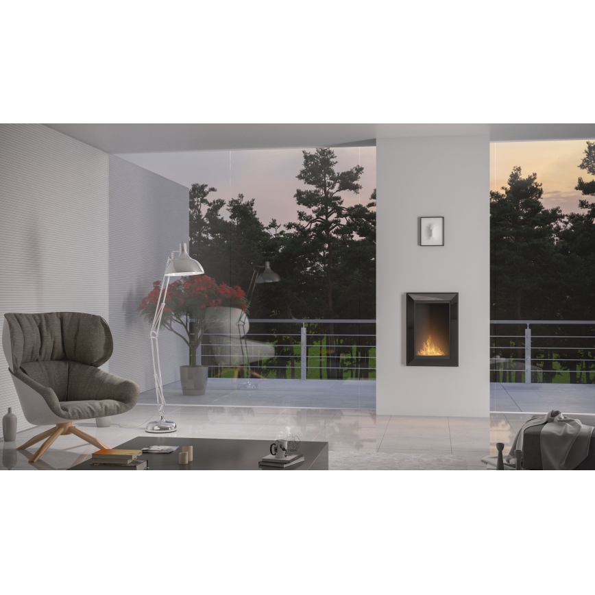InFire - Built-in BIO fireplace 79x55 cm 3kW black