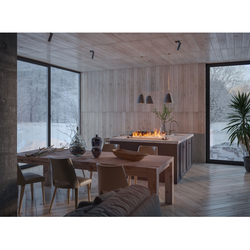 InFire - Built-in BIO fireplace 8,5x100 cm 6kW black