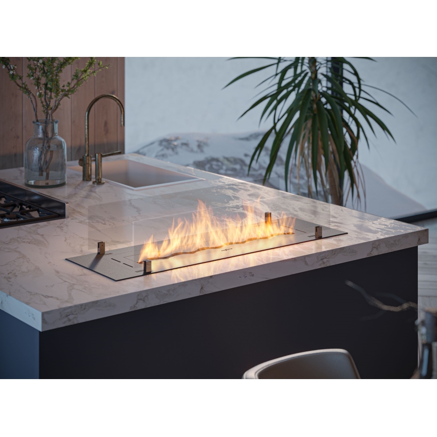 InFire - Built-in BIO fireplace 8,5x100 cm 6kW black