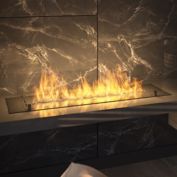 InFire - Built-in BIO fireplace 8,5x120 cm 6kW black