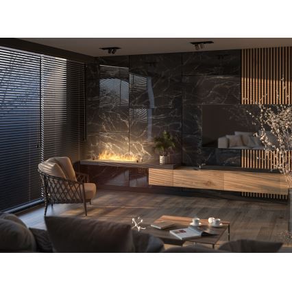 InFire - Built-in BIO fireplace 8,5x120 cm 6kW black