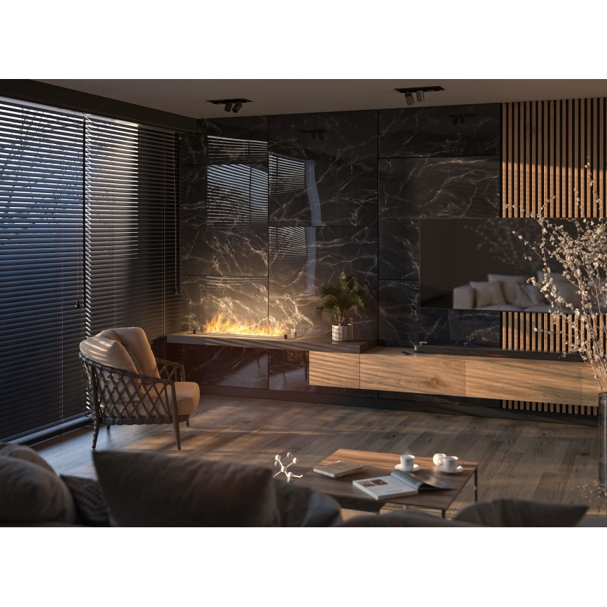 InFire - Built-in BIO fireplace 8,5x120 cm 6kW black