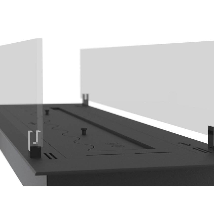 InFire - Built-in BIO fireplace 8,5x120 cm 6kW black