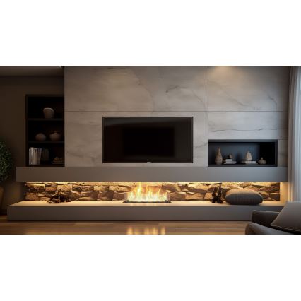 InFire - Built-in BIO fireplace 8,5x60 cm 3,5kW black