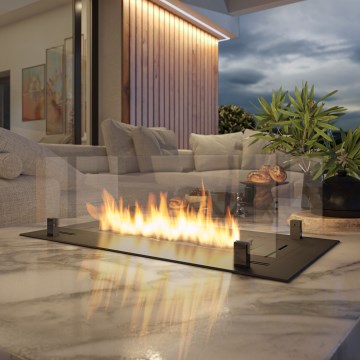 InFire - Built-in BIO fireplace 8,5x80 cm 3,5kW black