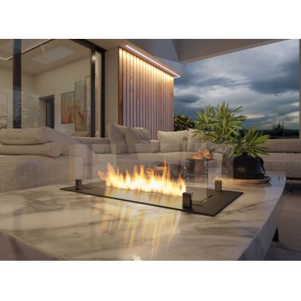 InFire - Built-in BIO fireplace 8,5x80 cm 3,5kW black