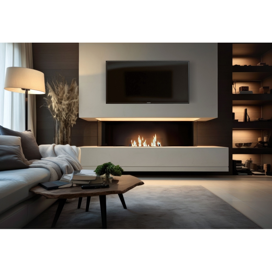 InFire - Built-in BIO fireplace 8,5x80 cm 3,5kW black