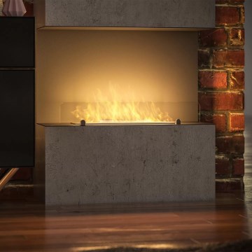 InFire - Built-in BIO fireplace 80x45 cm 3kW black