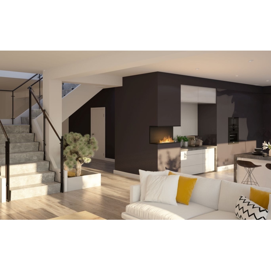 InFire - Built-in BIO fireplace 80x45 cm 3kW black