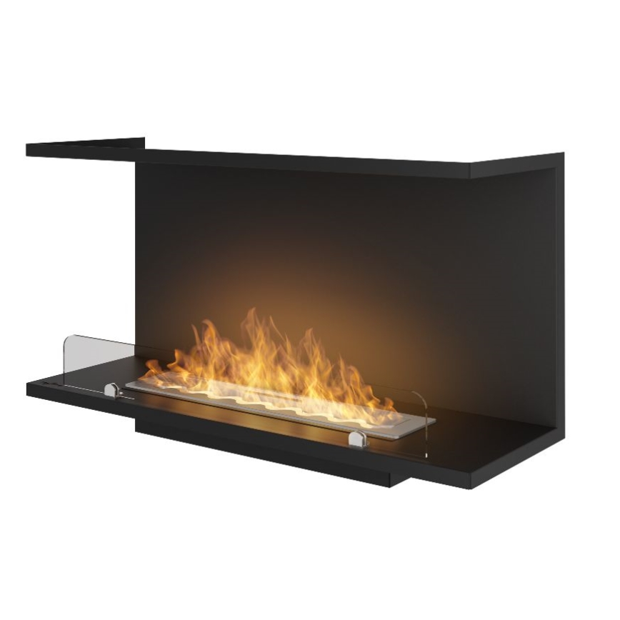 InFire - Built-in BIO fireplace 80x45 cm 3kW black