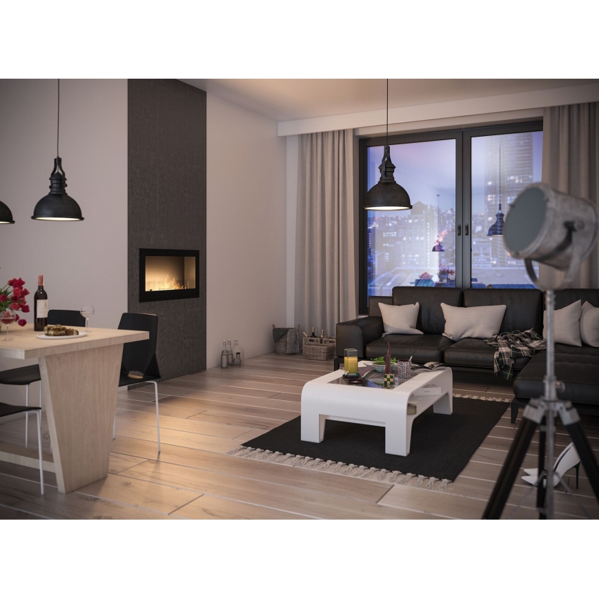 InFire - Built-in BIO fireplace 90x50 cm 3kW black