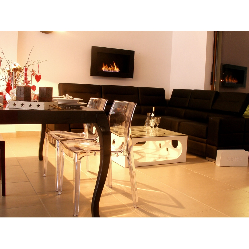 InFire - Built-in BIO fireplace 90x50 cm 3kW black